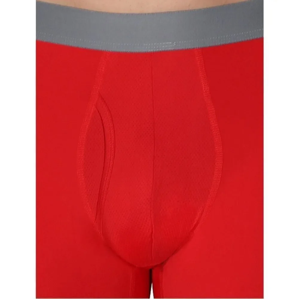 Mens Performance Long Leg Stretch Nylon Boxer Briefs Underwear 3 Pack Size S
